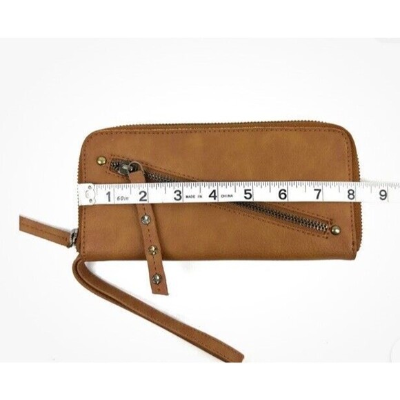 NEW Free People Brown Distressed Vegan Leather Wallet Wristlet - Picture 6 of 8